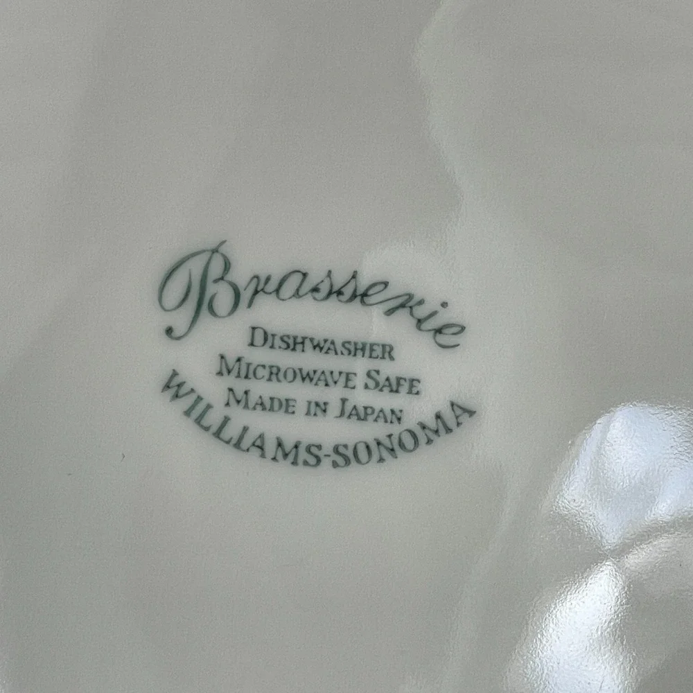 Williams Sonoma Brasserie Green Verge and Band Lot of 3 Luncheon Plates 9